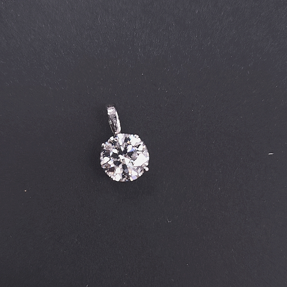 ROLORD 18k white gold pendant 4 prongs set with 2ct round  cut moissanite - Picture 5 of 13